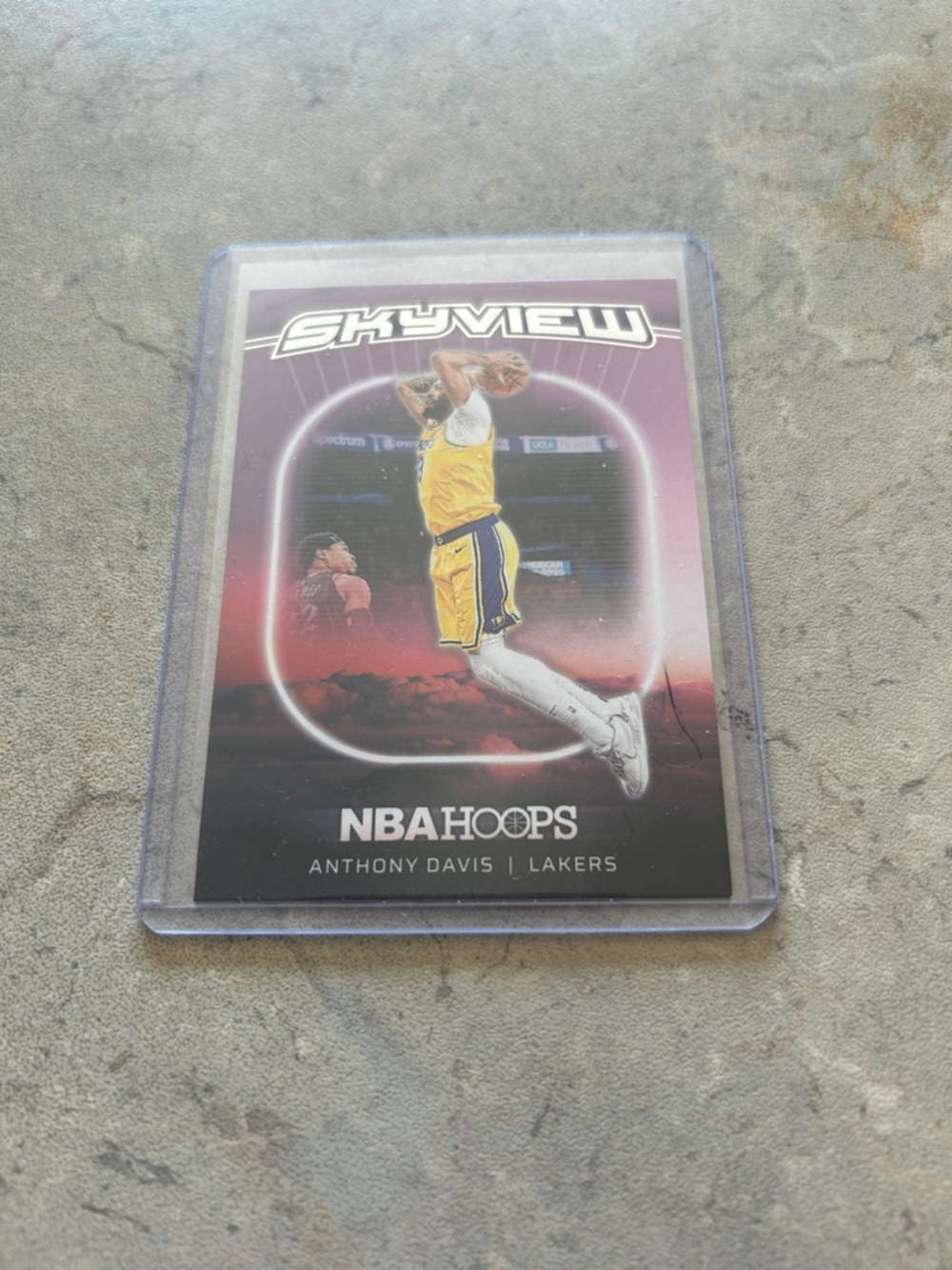 Panini Skyview NBA Hoops Anthony Davis Purple and Yellow Card